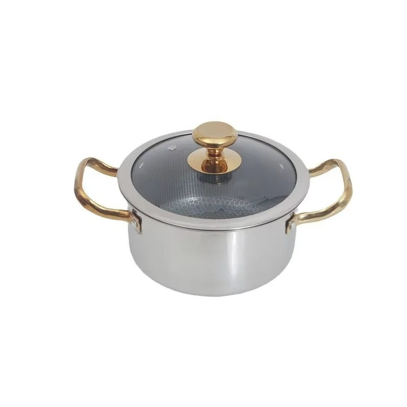 Stainless Steel Honeycomb Frying Pan with Lid