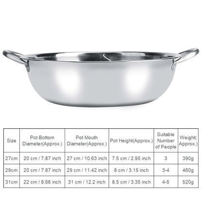 Double Flavour Stainless Steel Chinese Hot Pot