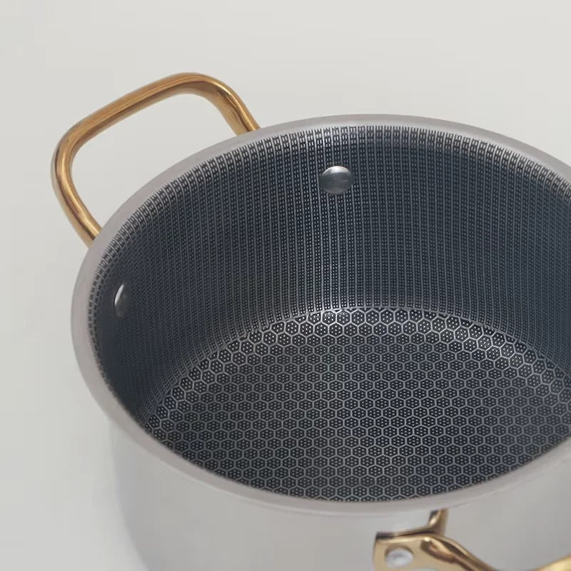 Stainless Steel Honeycomb Frying Pan with Lid